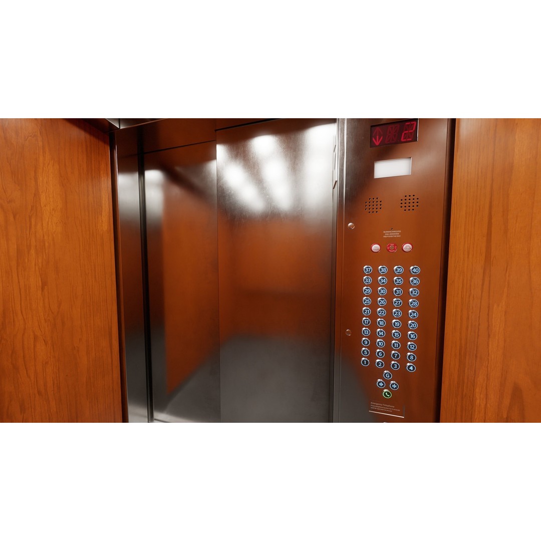 Elevator Cab Interior 3D Model – Low Poly PBR Game Asset, FBX - View 8