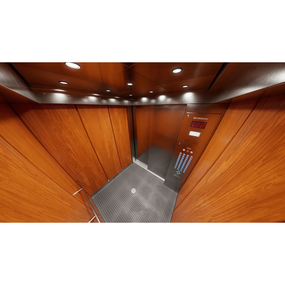 Elevator Cab Interior 3D Model – Low Poly PBR Game Asset, FBX - View 9