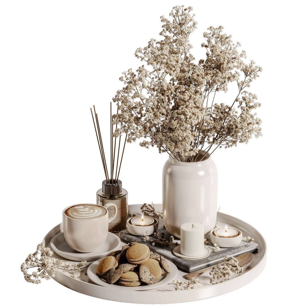 Decorative Set 137 3D Model – Contemporary Design, PBR Textures, OBJ - View 2