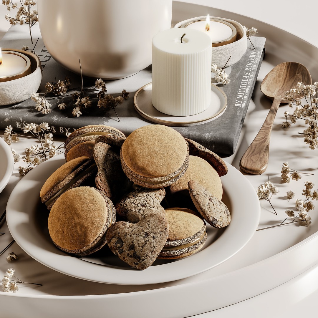 Decorative Set 137 3D Model – Contemporary Design, PBR Textures, OBJ - View 4