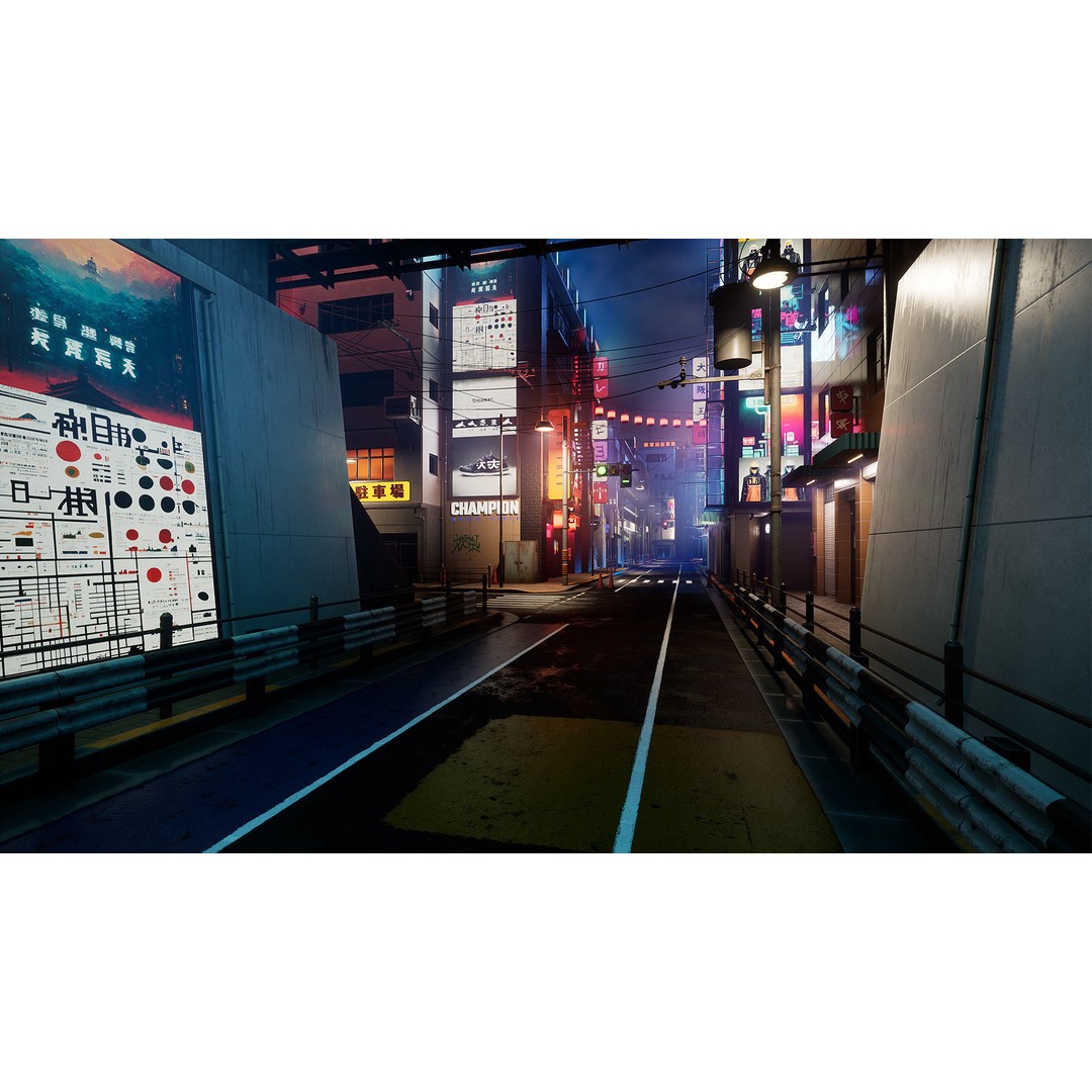 Tokyo Street 3D Model – Low Poly Urban Environment, FBX, PBR - View 10