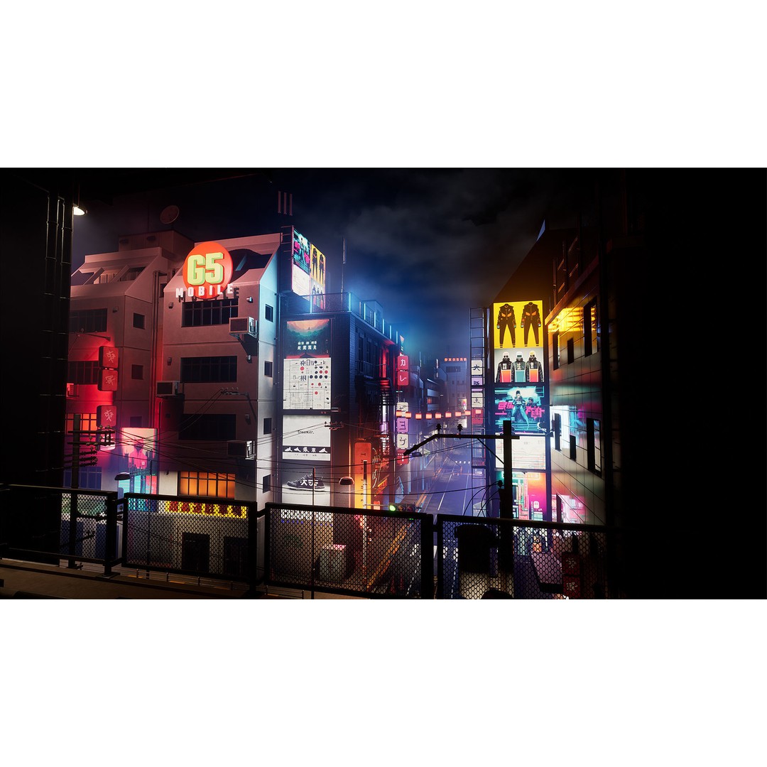 Tokyo Street 3D Model – Low Poly Urban Environment, FBX, PBR - View 11
