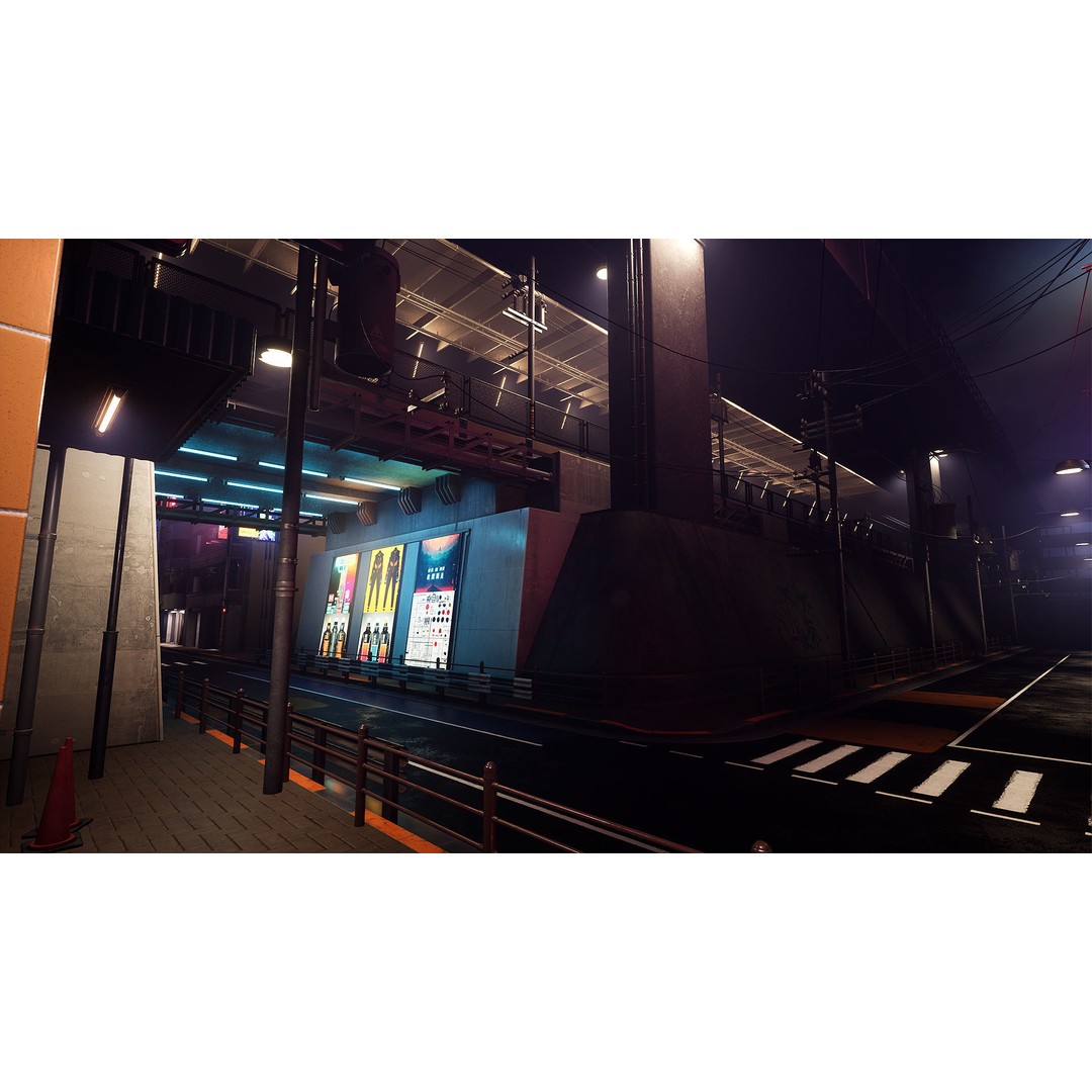 Tokyo Street 3D Model – Low Poly Urban Environment, FBX, PBR - View 12