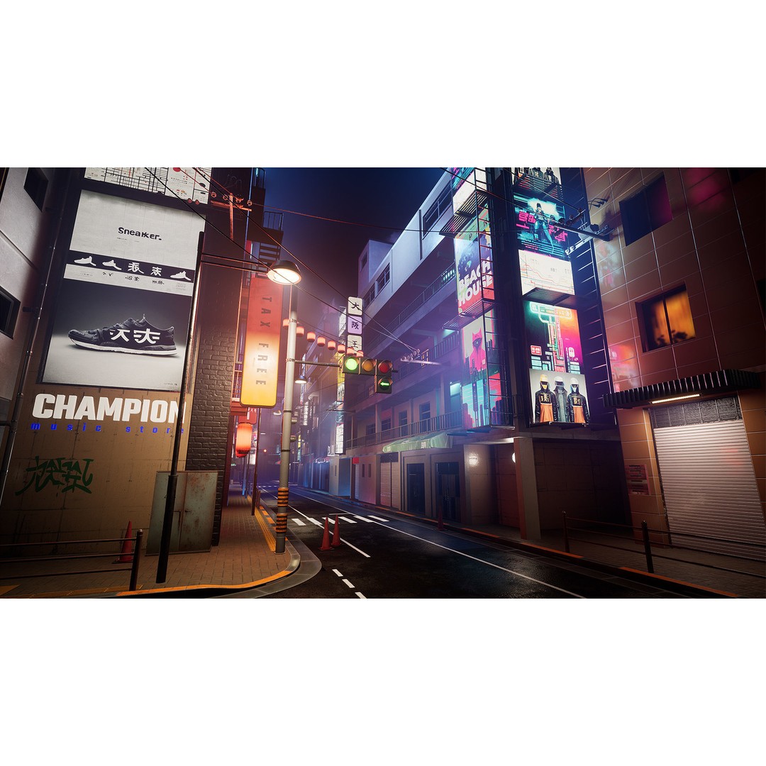 Tokyo Street 3D Model – Low Poly Urban Environment, FBX, PBR - View 14