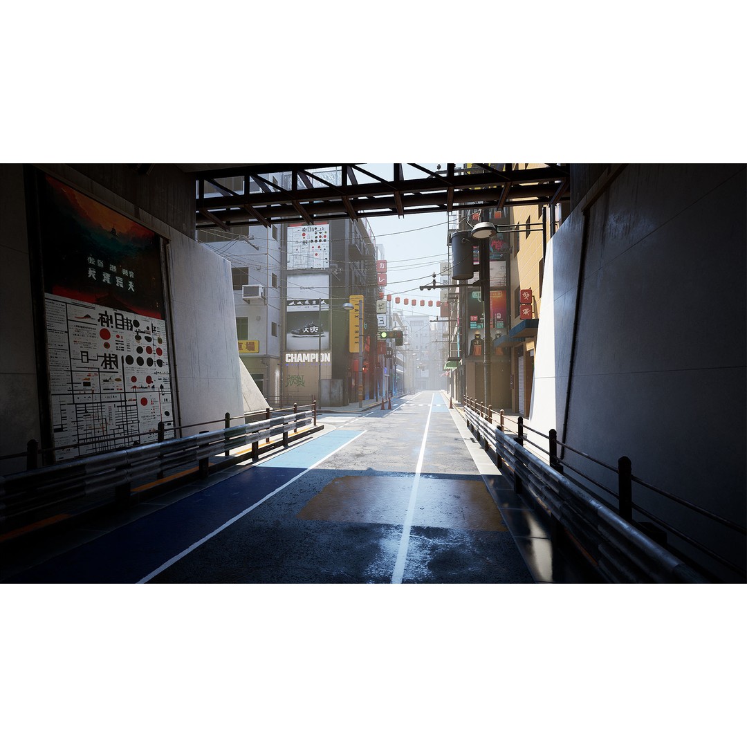 Tokyo Street 3D Model – Low Poly Urban Environment, FBX, PBR - View 17