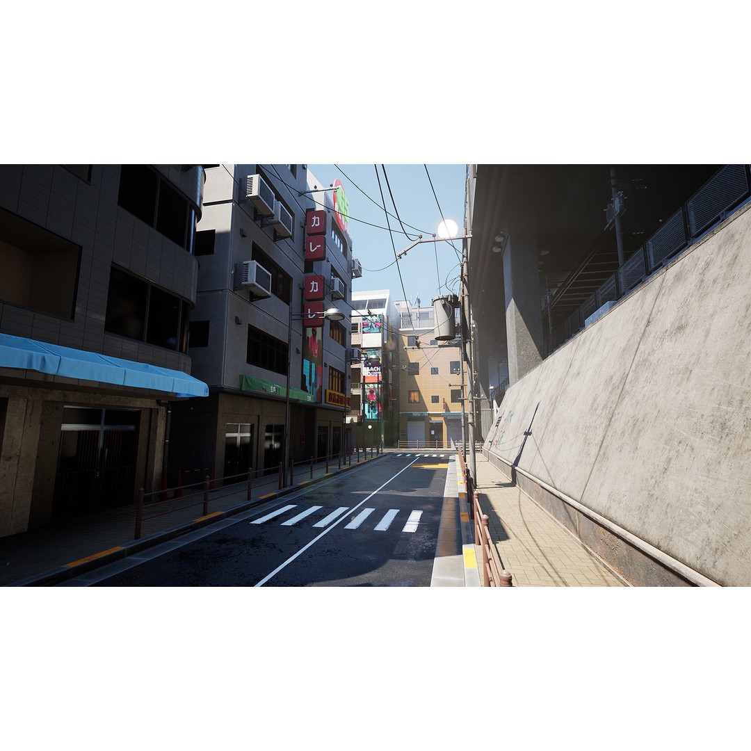 Tokyo Street 3D Model – Low Poly Urban Environment, FBX, PBR - View 3