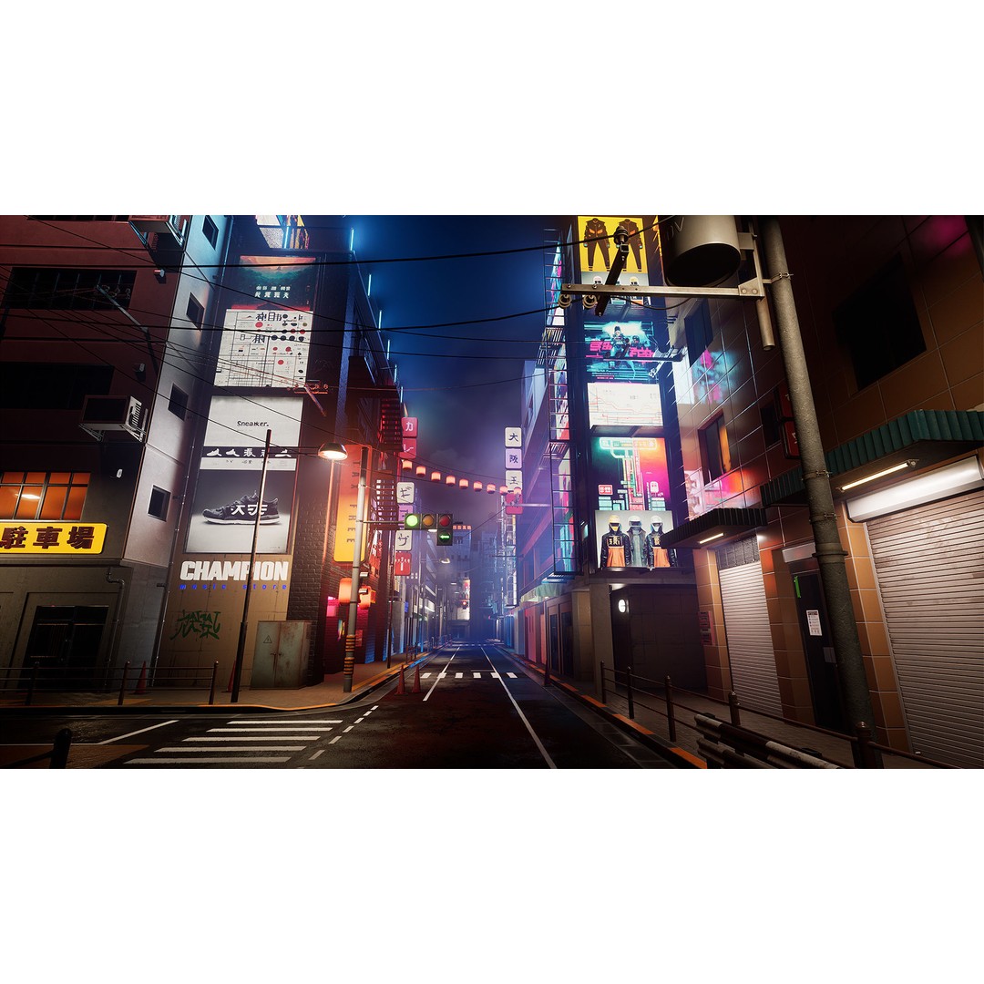 Tokyo Street 3D Model – Low Poly Urban Environment, FBX, PBR - View 5