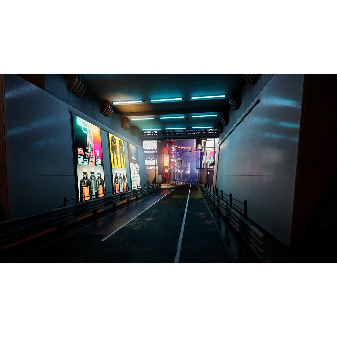 Tokyo Street 3D Model – Low Poly Urban Environment, FBX, PBR - View 9