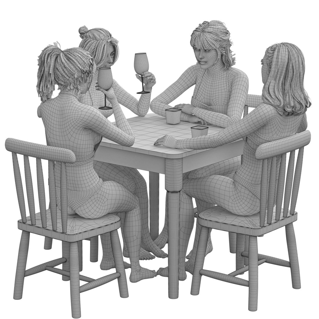 Bikini Woman 3D Model – Low Poly Rigged Character, FBX, OBJ