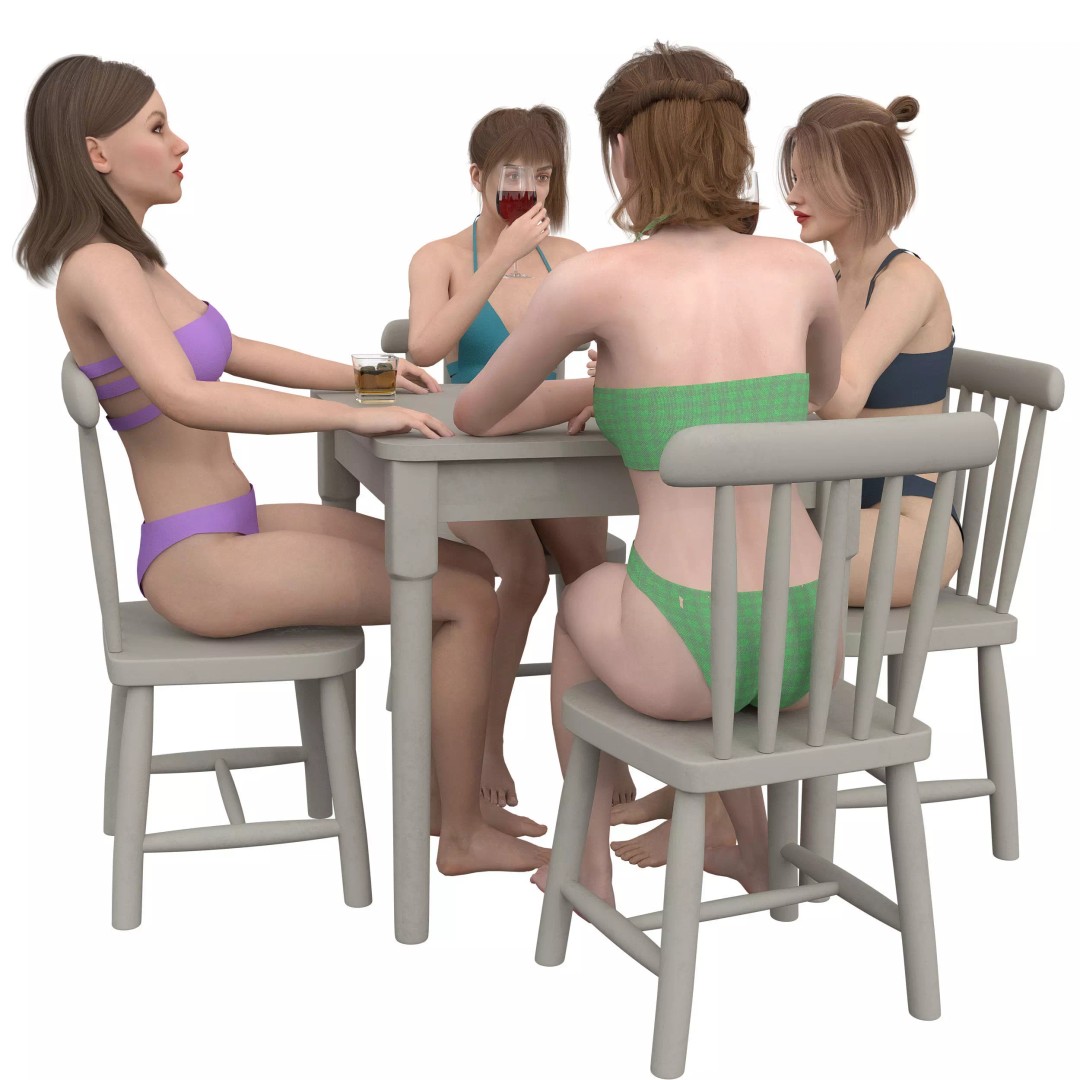 Bikini Woman 3D Model – Low Poly Rigged Character, FBX, OBJ - View 5