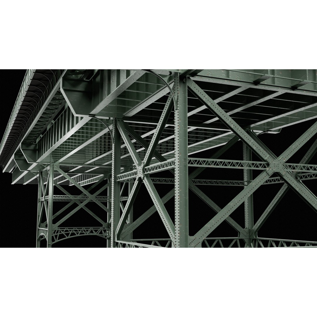 Modular Steel Bridge 3D Model – Game Ready, Blender, FBX Formats - View 3
