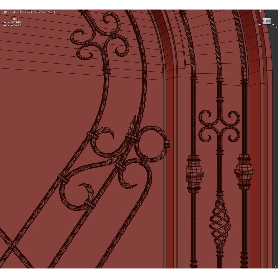 Forged Iron Gate 3D Model – PBR Textures, 4k Resolution, FBX