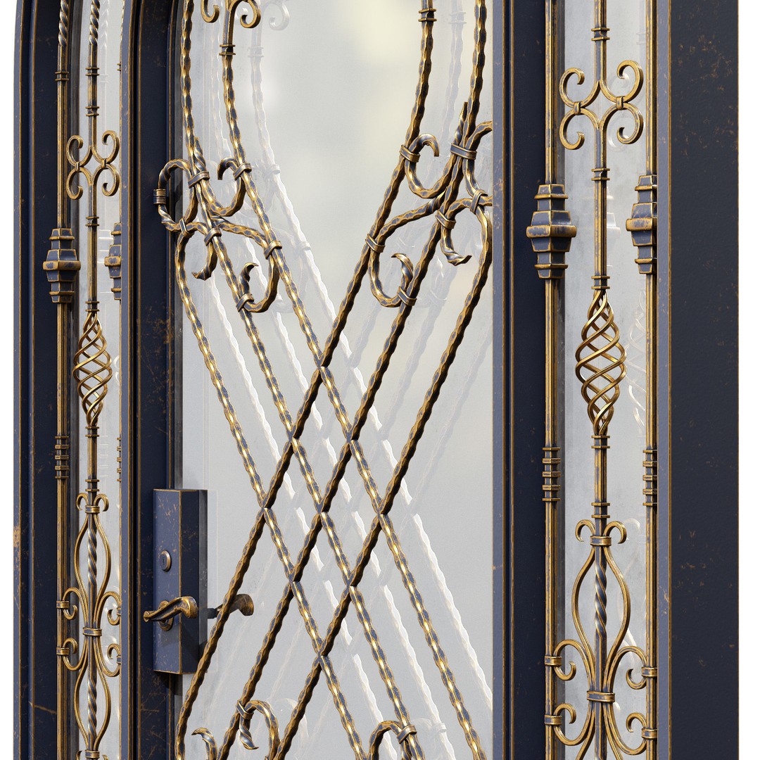 Forged Iron Gate 3D Model – PBR Textures, 4k Resolution, FBX - View 10