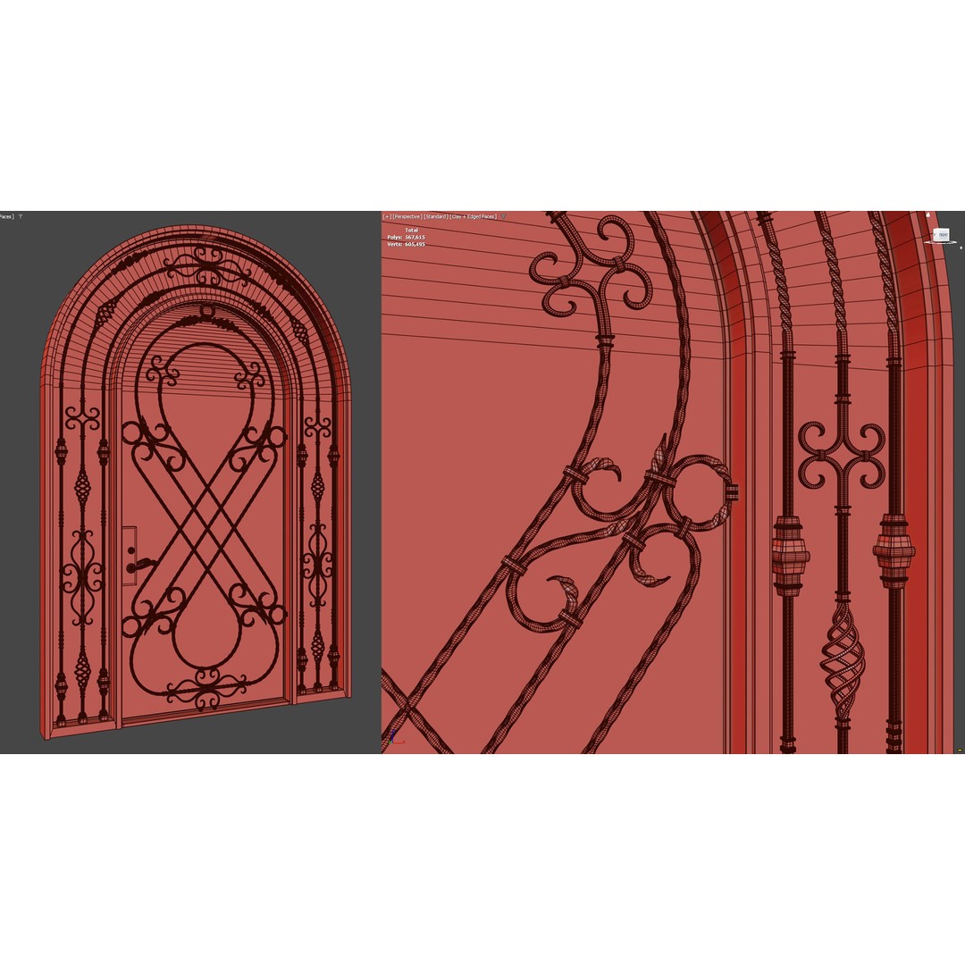 Forged Iron Gate 3D Model – PBR Textures, 4k Resolution, FBX - View 5