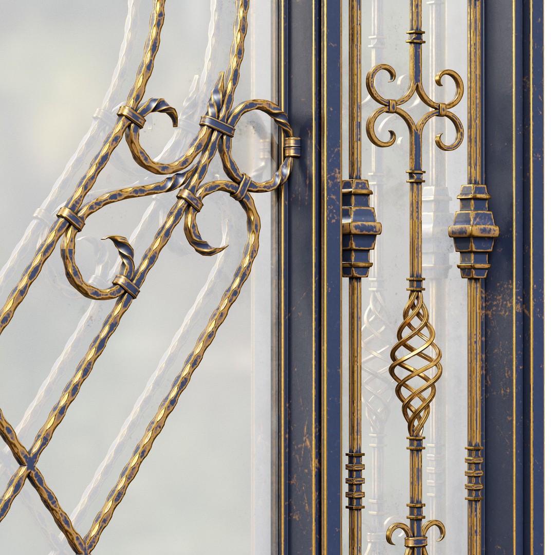 Forged Iron Gate 3D Model – PBR Textures, 4k Resolution, FBX - View 9