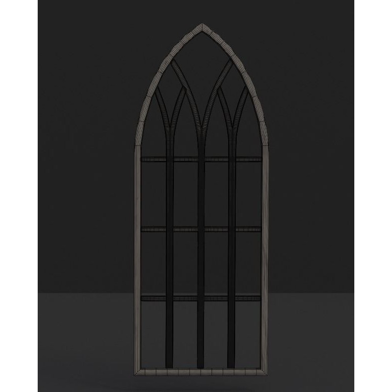 Gothic Church Windows 3D Model – Low Poly PBR Architectural Asset