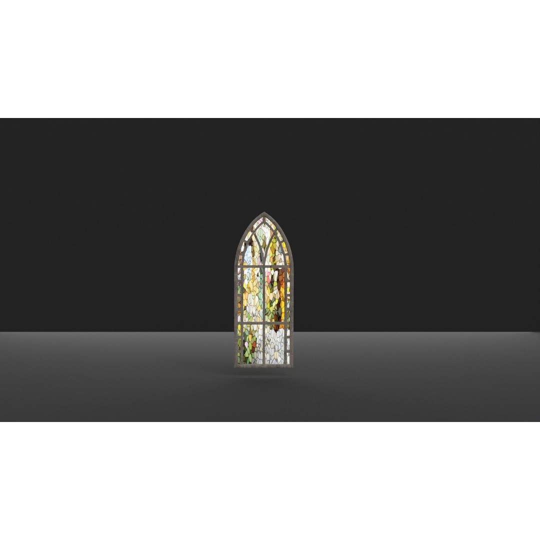 Gothic Church Windows 3D Model – Low Poly PBR Architectural Asset - View 13
