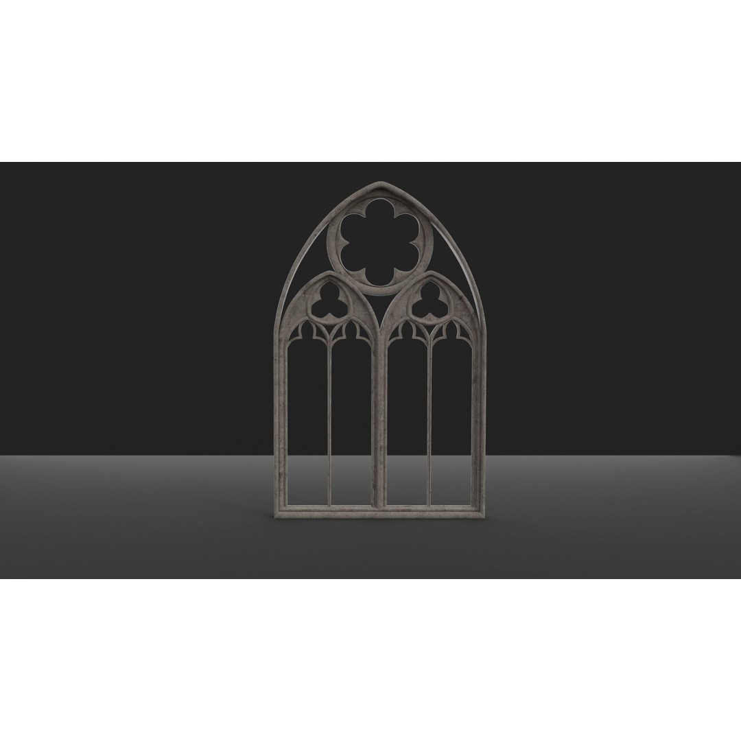 Gothic Church Windows 3D Model – Low Poly PBR Architectural Asset - View 4