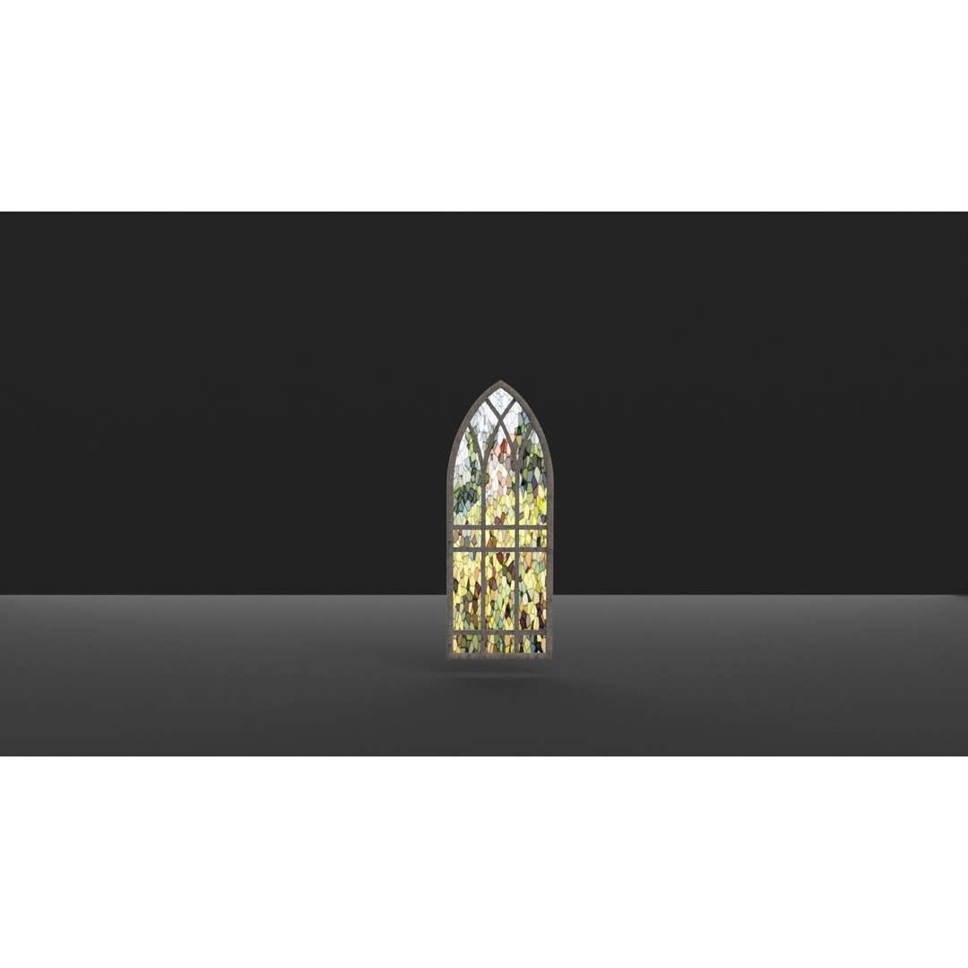 Gothic Church Windows 3D Model – Low Poly PBR Architectural Asset - View 7
