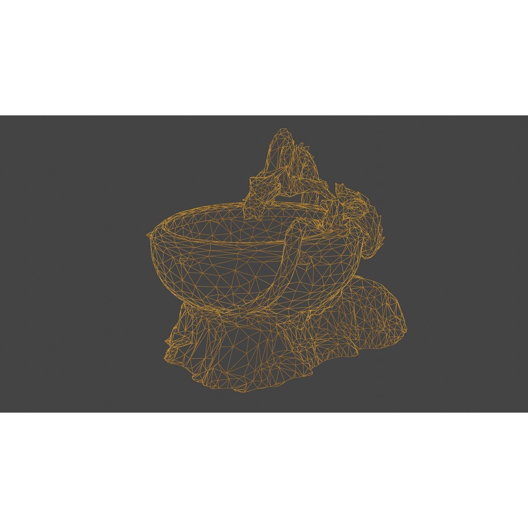 Japanese Dragon Fountain 3D Model – Low Poly PBR Architectural Asset, Blender - View 20