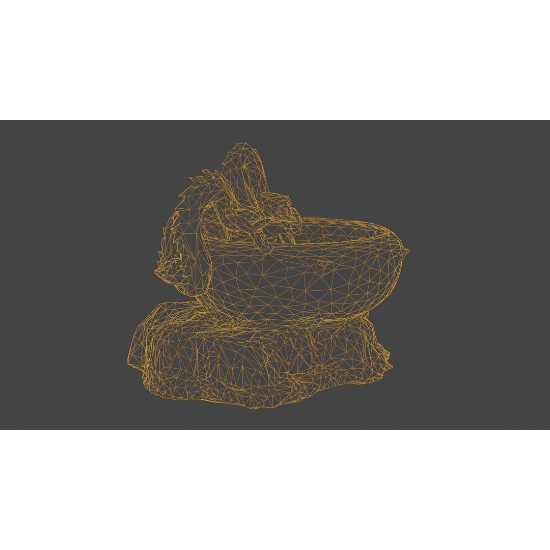 Japanese Dragon Fountain 3D Model – Low Poly PBR Architectural Asset, Blender - View 32