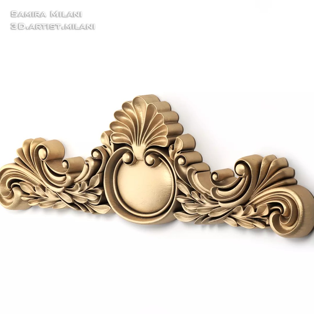 Ornament Pack 1 3D Model – Luxury Carved Decoration, FBX, STL, OBJ - View 16