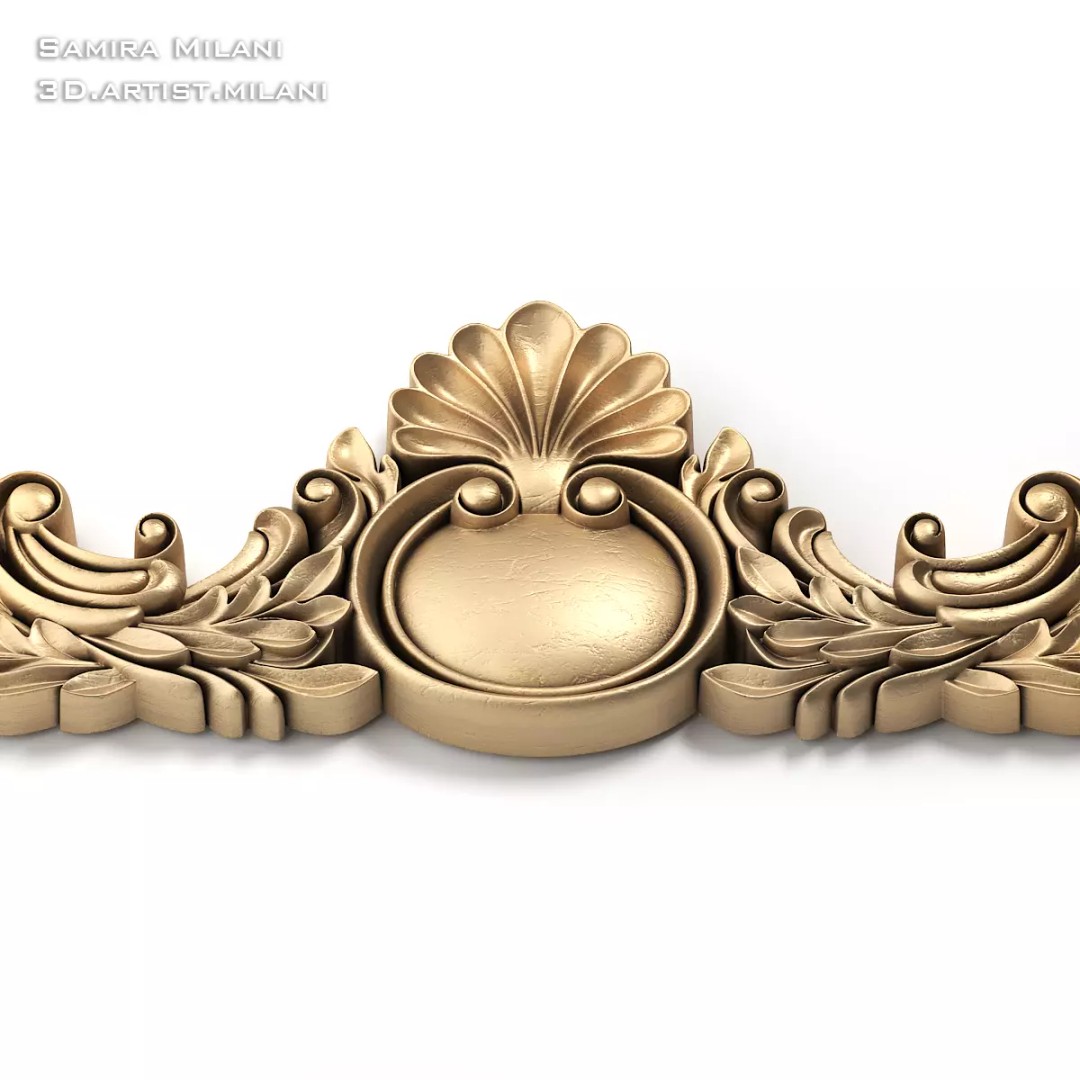 Ornament Pack 1 3D Model – Luxury Carved Decoration, FBX, STL, OBJ - View 17