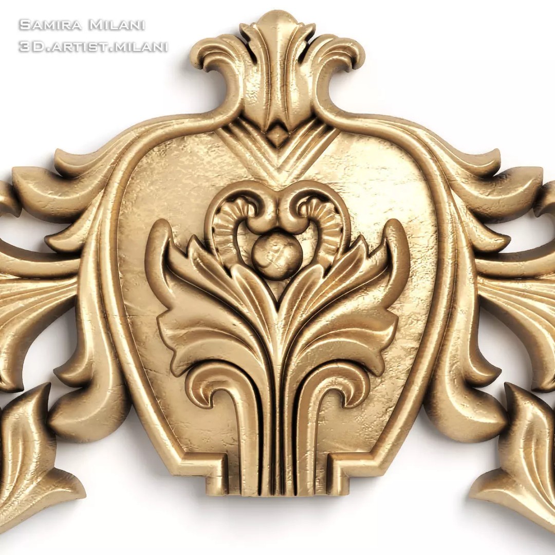 Ornament Pack 1 3D Model – Luxury Carved Decoration, FBX, STL, OBJ - View 21