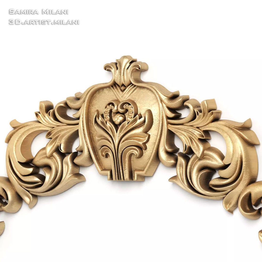 Ornament Pack 1 3D Model – Luxury Carved Decoration, FBX, STL, OBJ - View 22