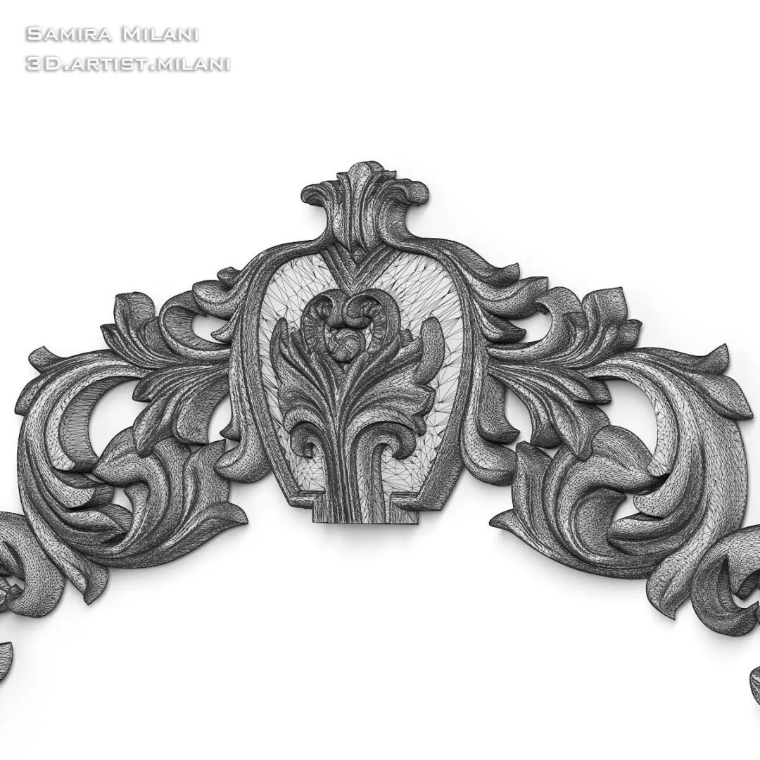 Ornament Pack 1 3D Model – Luxury Carved Decoration, FBX, STL, OBJ - View 24