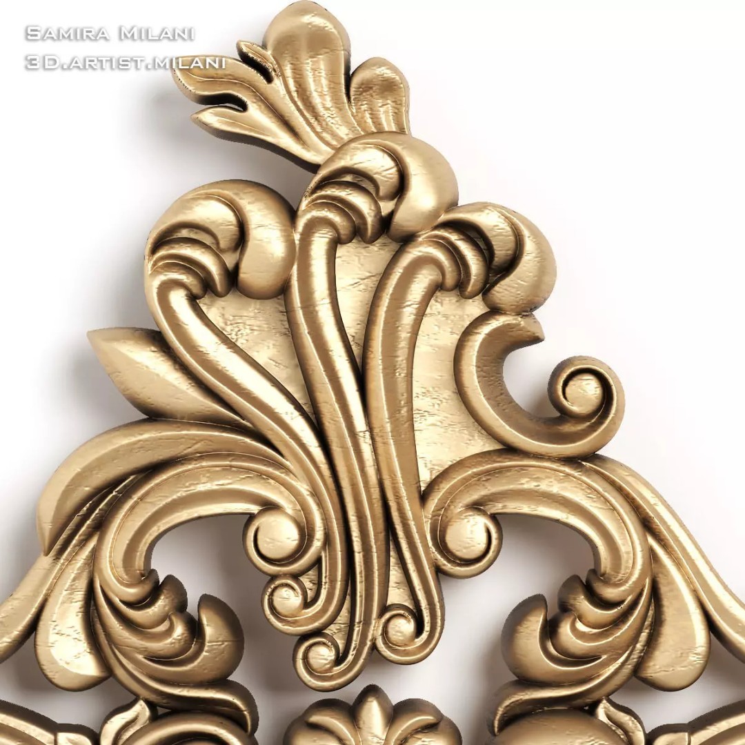 Ornament Pack 1 3D Model – Luxury Carved Decoration, FBX, STL, OBJ - View 28