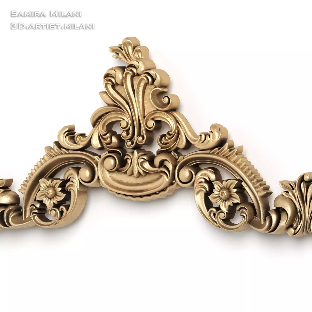 Ornament Pack 1 3D Model – Luxury Carved Decoration, FBX, STL, OBJ - View 29