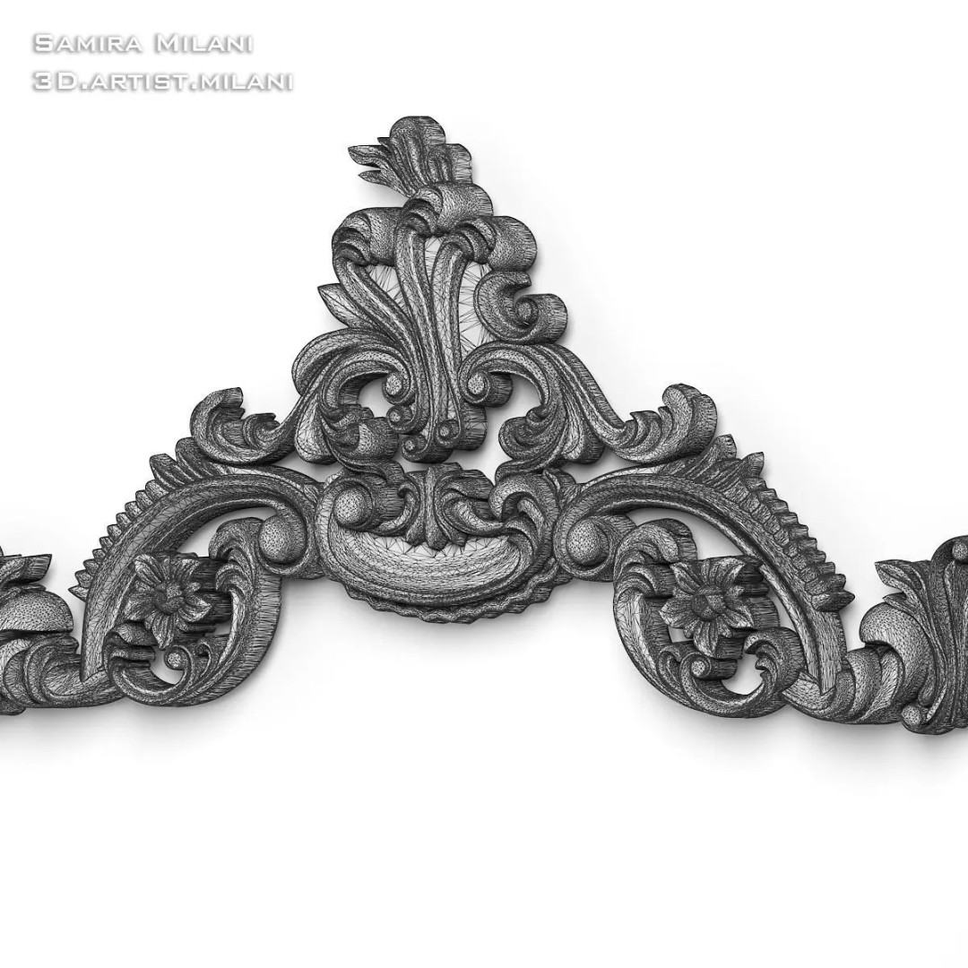 Ornament Pack 1 3D Model – Luxury Carved Decoration, FBX, STL, OBJ - View 31