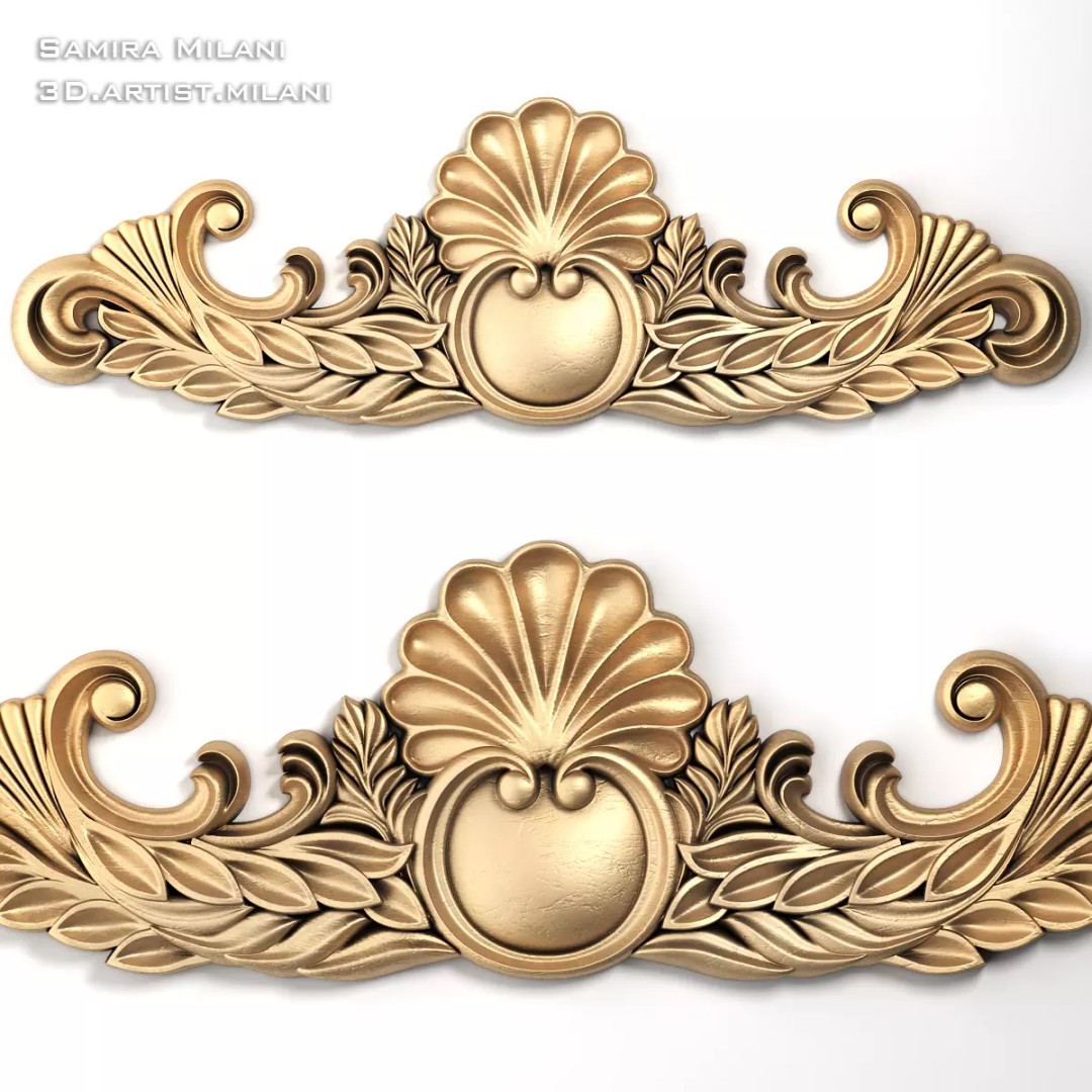 Ornament Pack 1 3D Model – Luxury Carved Decoration, FBX, STL, OBJ - View 33