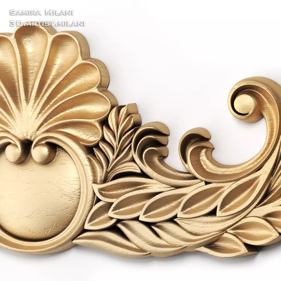 Ornament Pack 1 3D Model – Luxury Carved Decoration, FBX, STL, OBJ - View 35