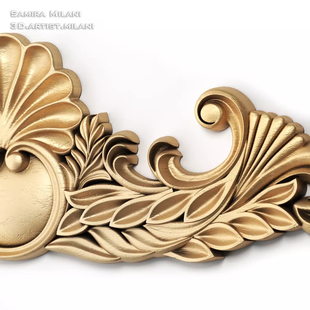 Ornament Pack 1 3D Model – Luxury Carved Decoration, FBX, STL, OBJ - View 36