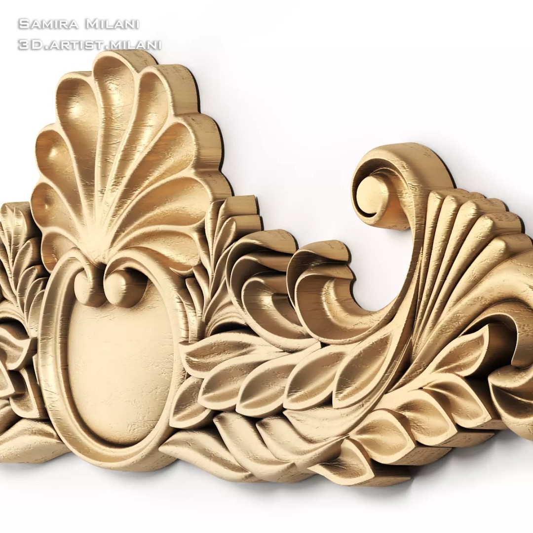 Ornament Pack 1 3D Model – Luxury Carved Decoration, FBX, STL, OBJ - View 37