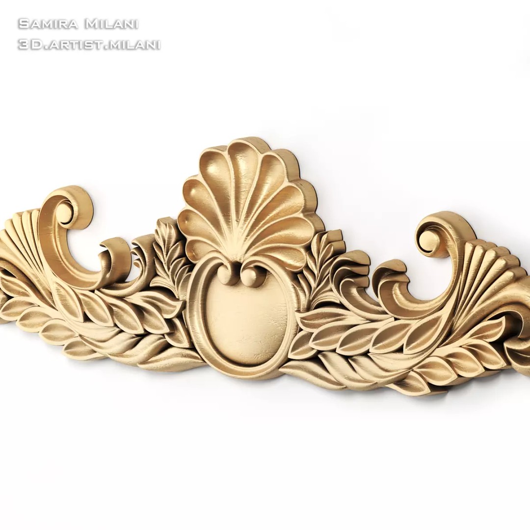 Ornament Pack 1 3D Model – Luxury Carved Decoration, FBX, STL, OBJ - View 38