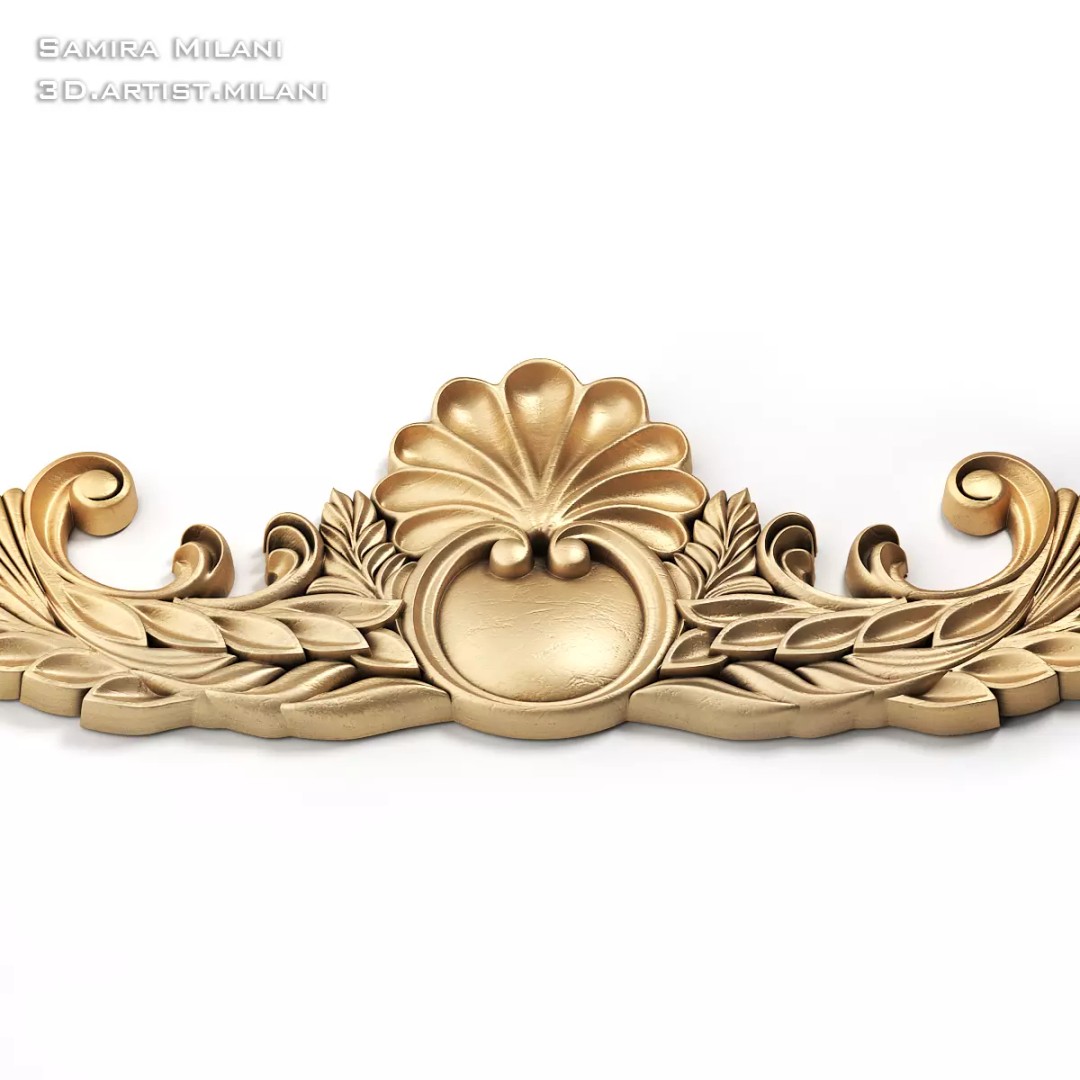 Ornament Pack 1 3D Model – Luxury Carved Decoration, FBX, STL, OBJ - View 39