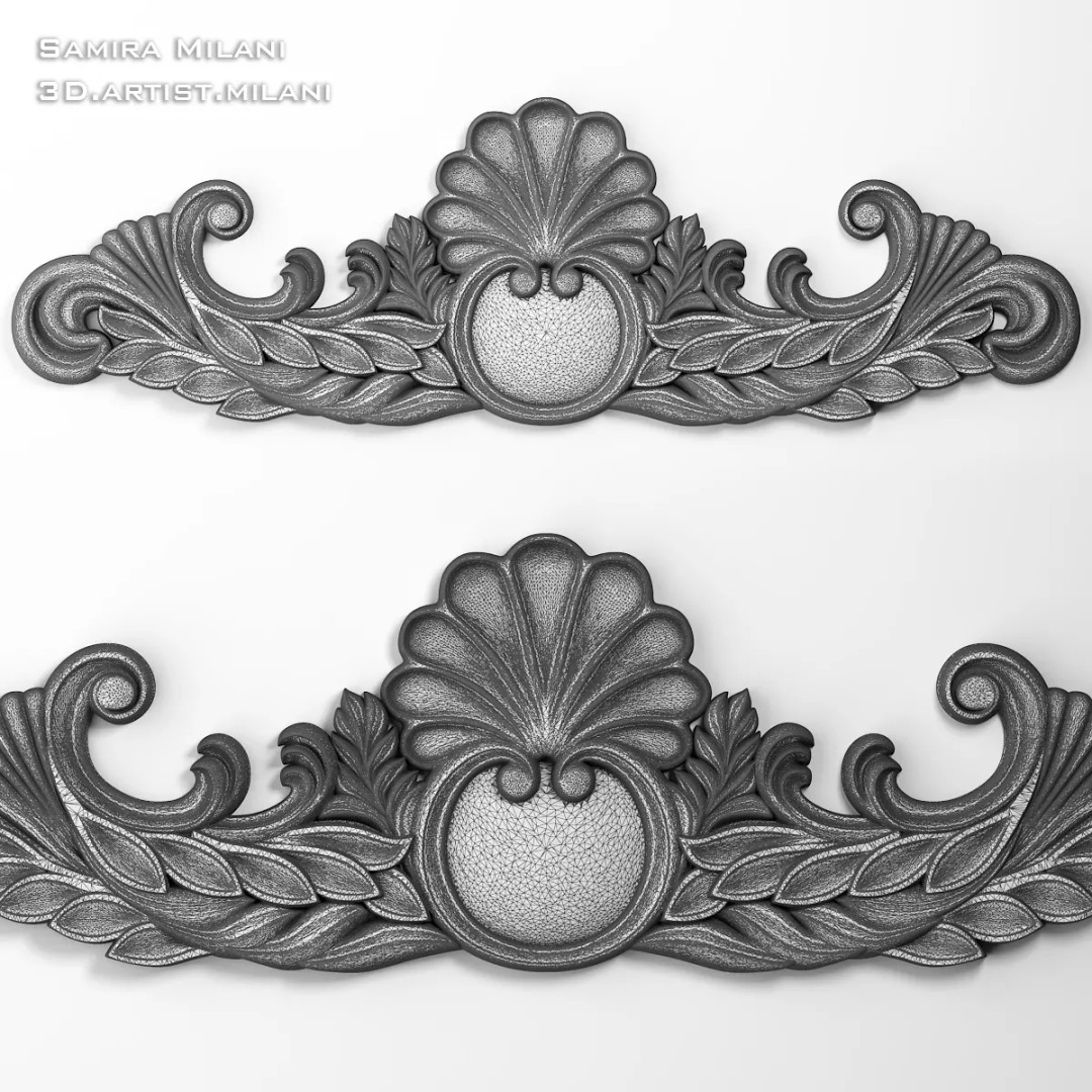Ornament Pack 1 3D Model – Luxury Carved Decoration, FBX, STL, OBJ - View 40