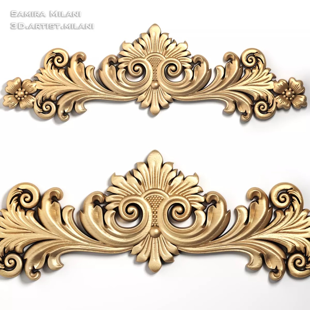 Ornament Pack 1 3D Model – Luxury Carved Decoration, FBX, STL, OBJ - View 41
