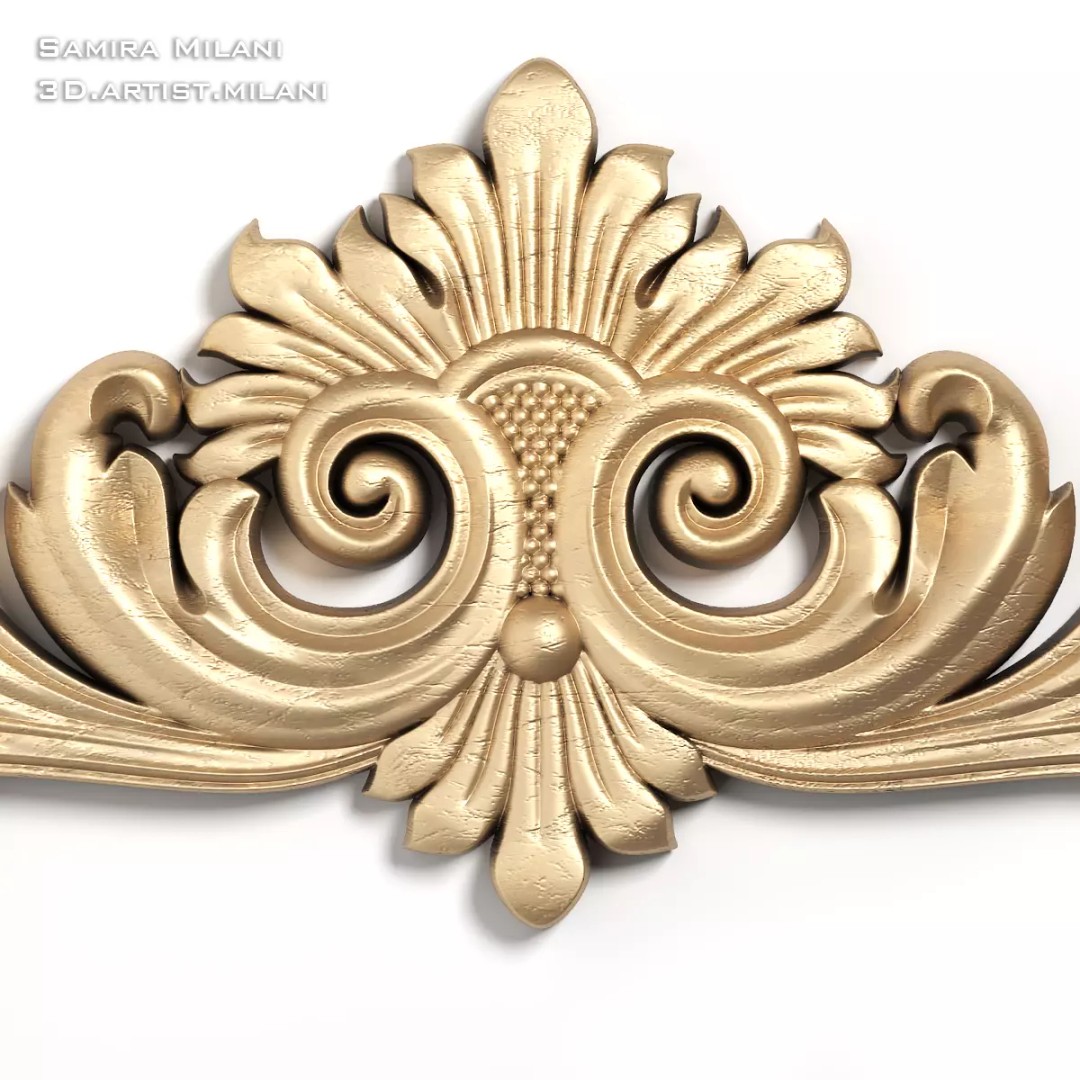 Ornament Pack 1 3D Model – Luxury Carved Decoration, FBX, STL, OBJ - View 42