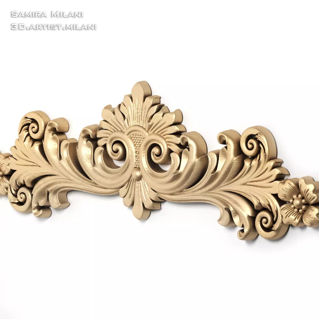Ornament Pack 1 3D Model – Luxury Carved Decoration, FBX, STL, OBJ - View 46