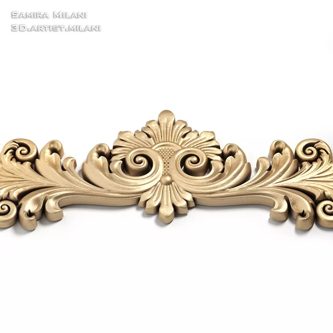 Ornament Pack 1 3D Model – Luxury Carved Decoration, FBX, STL, OBJ - View 47