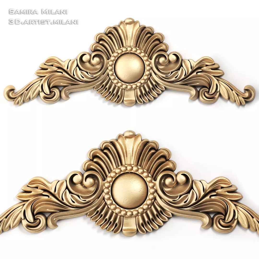 Ornament Pack 1 3D Model – Luxury Carved Decoration, FBX, STL, OBJ - View 49