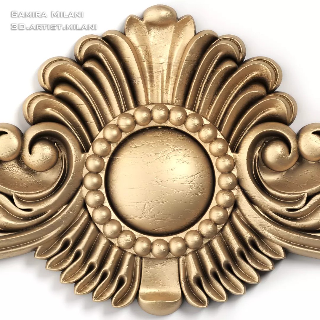Ornament Pack 1 3D Model – Luxury Carved Decoration, FBX, STL, OBJ - View 50