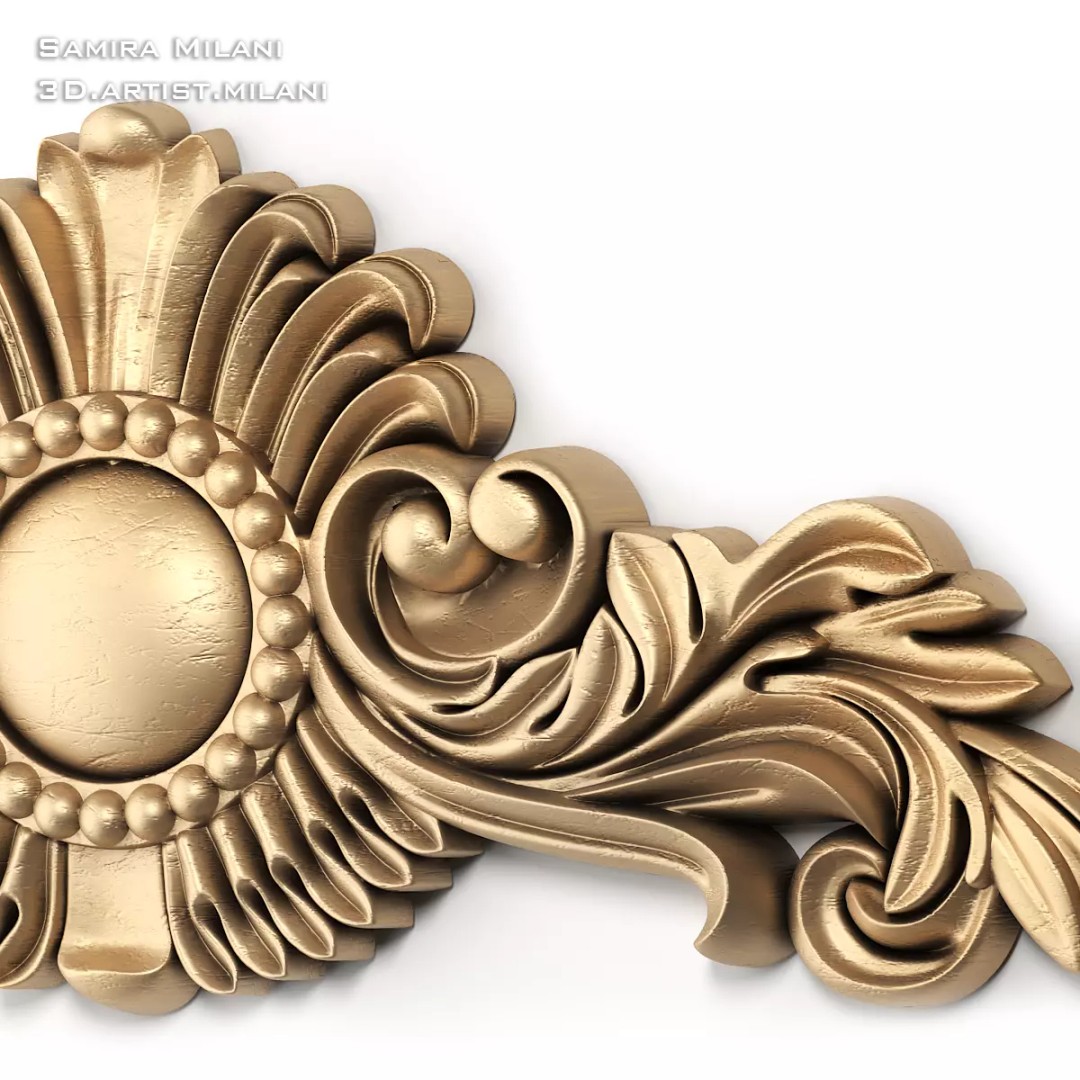 Ornament Pack 1 3D Model – Luxury Carved Decoration, FBX, STL, OBJ - View 51