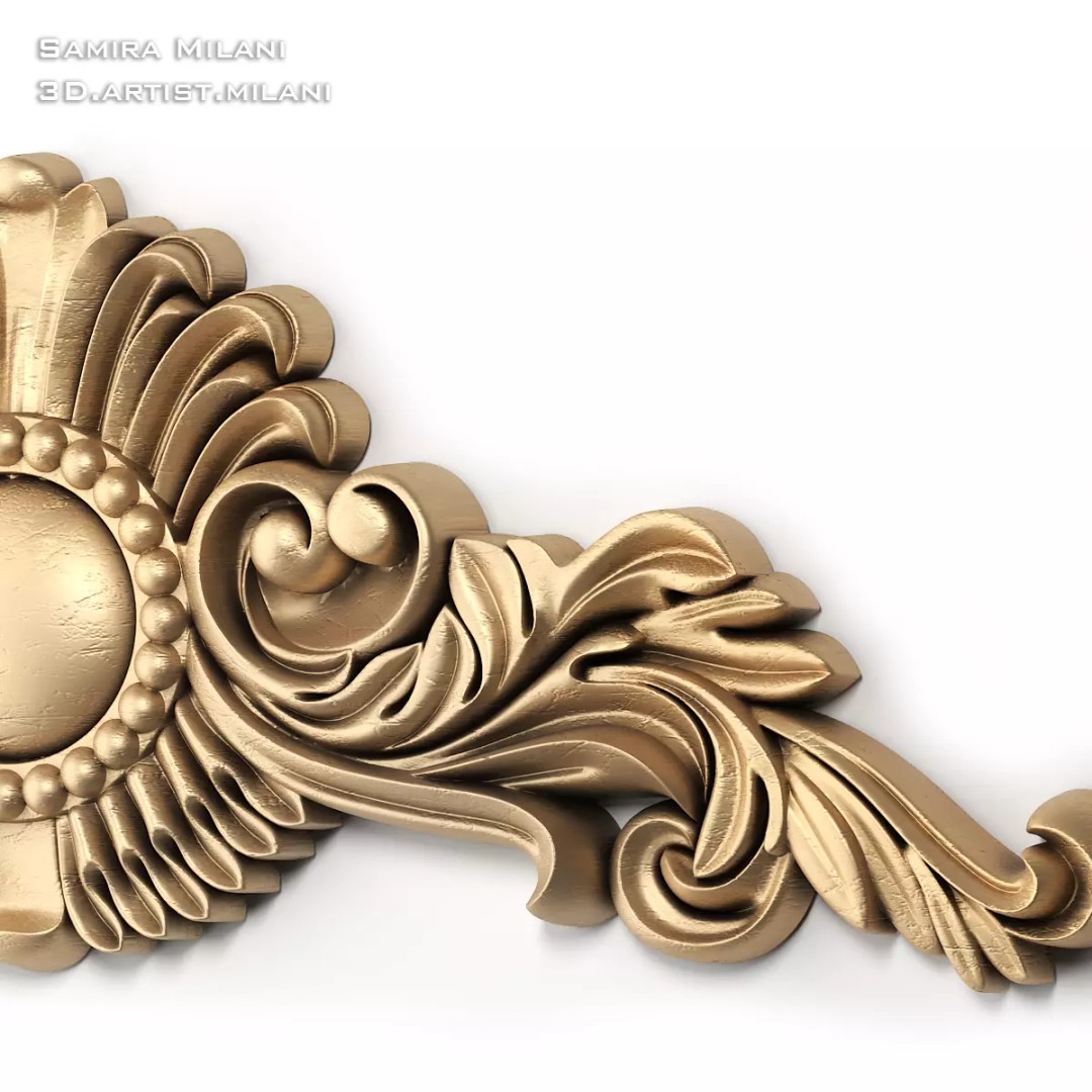 Ornament Pack 1 3D Model – Luxury Carved Decoration, FBX, STL, OBJ - View 52