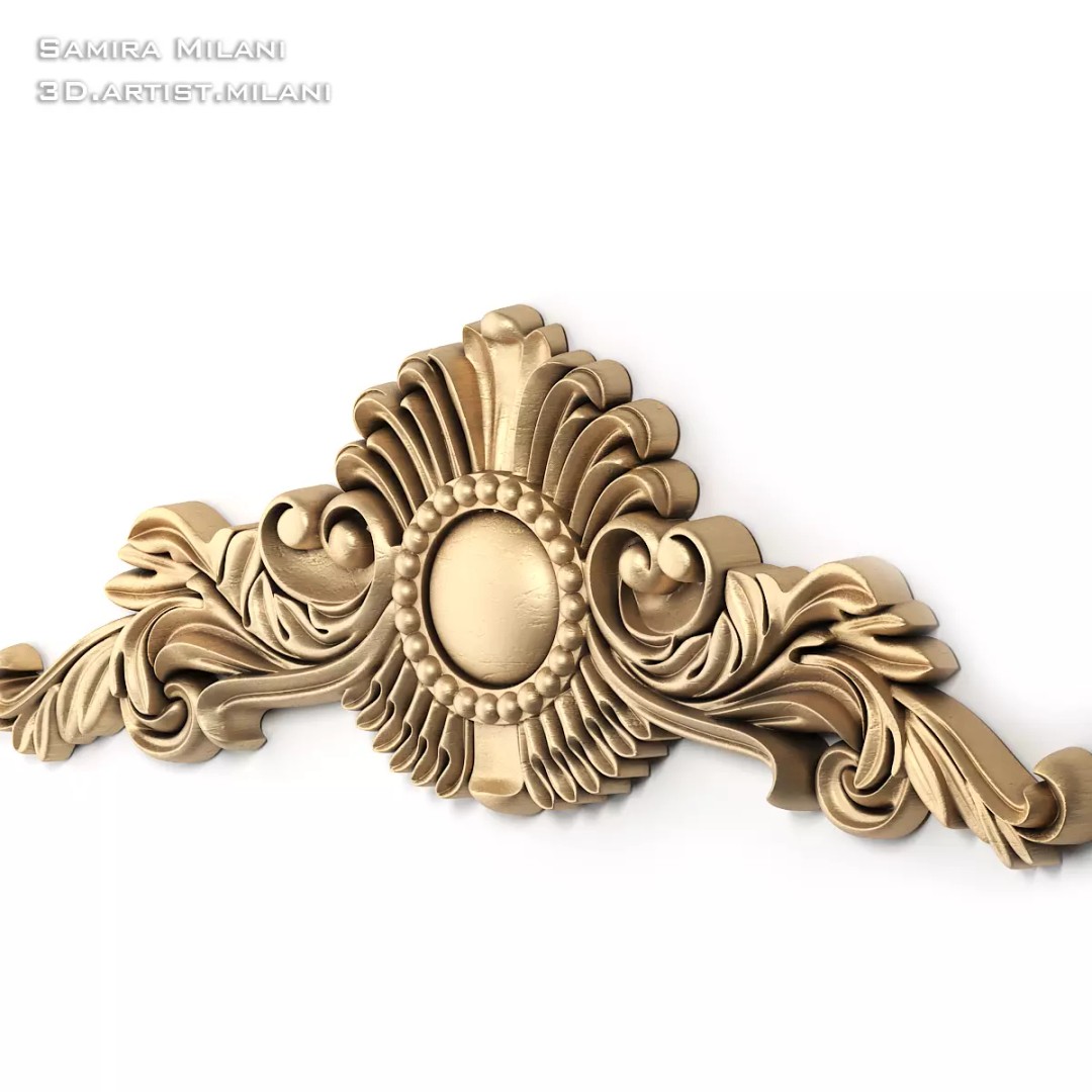 Ornament Pack 1 3D Model – Luxury Carved Decoration, FBX, STL, OBJ - View 54