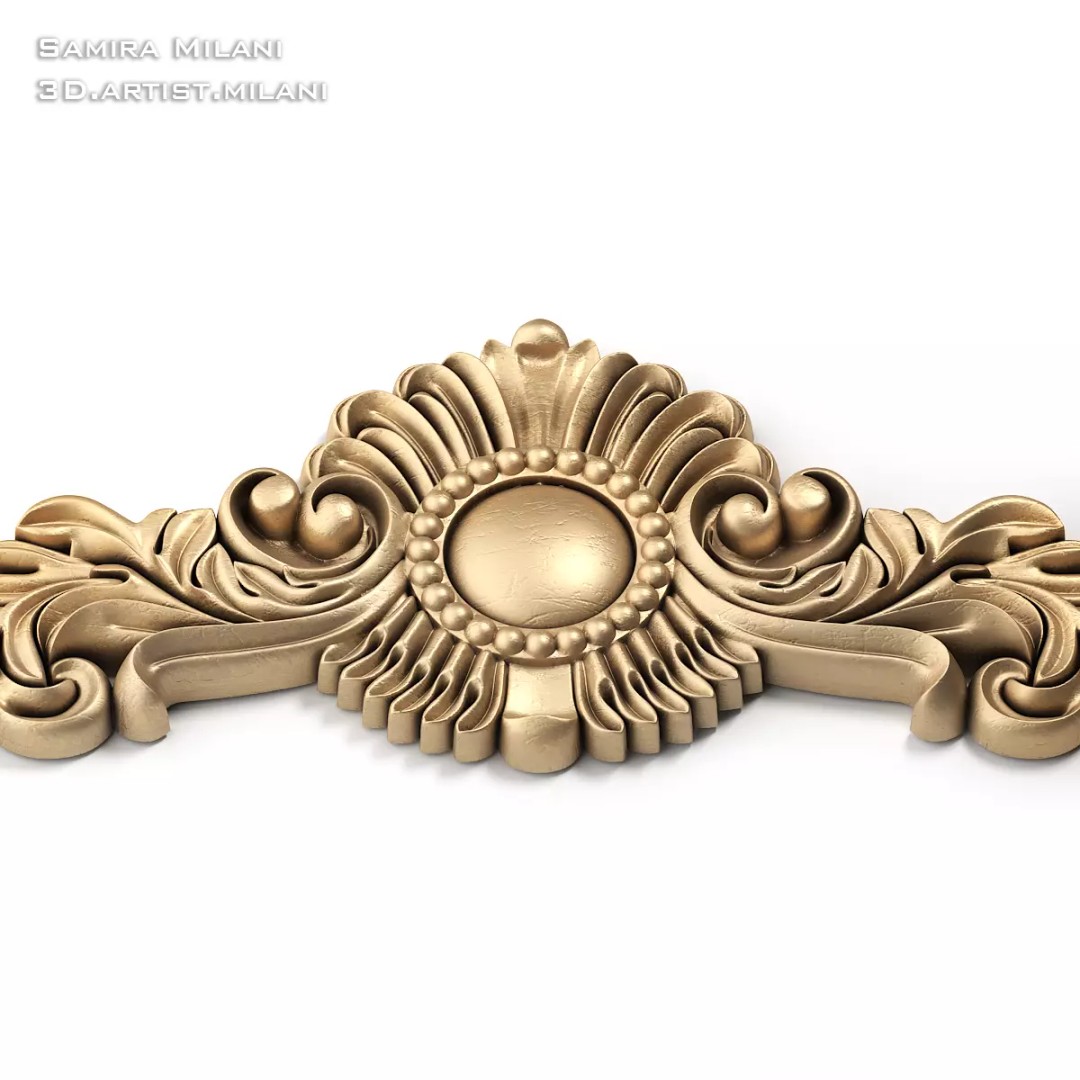 Ornament Pack 1 3D Model – Luxury Carved Decoration, FBX, STL, OBJ - View 55